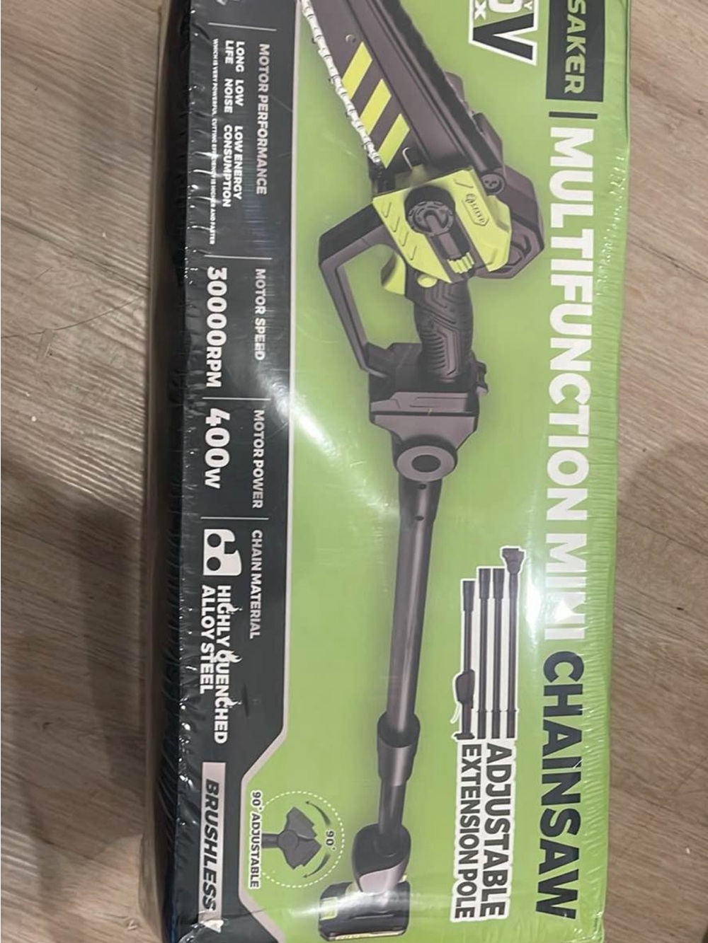 Multifunction Mini Chainsaw with Adjustable Extension Pole - Green